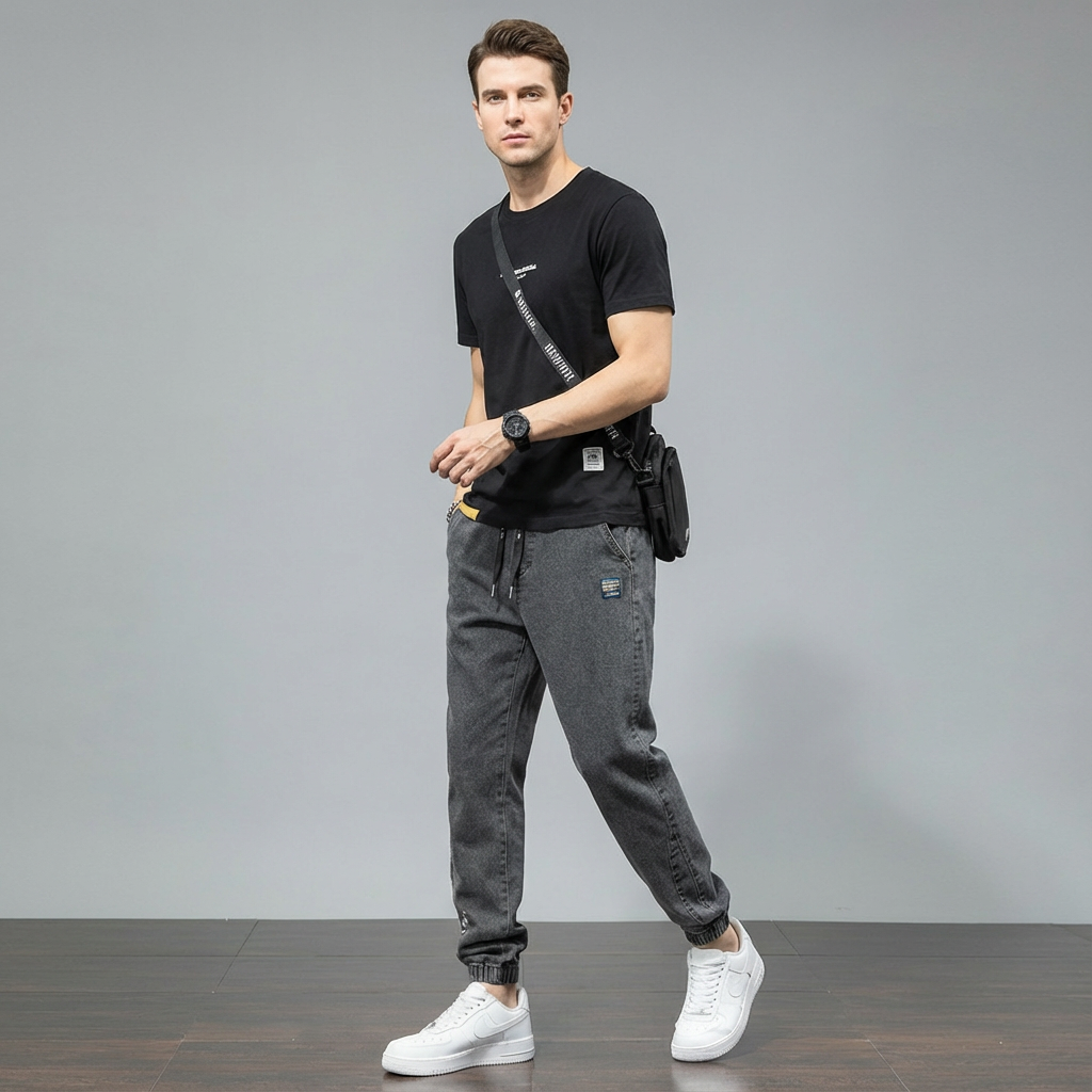 Franciszek | Joggery jeansowe męskie - view 11