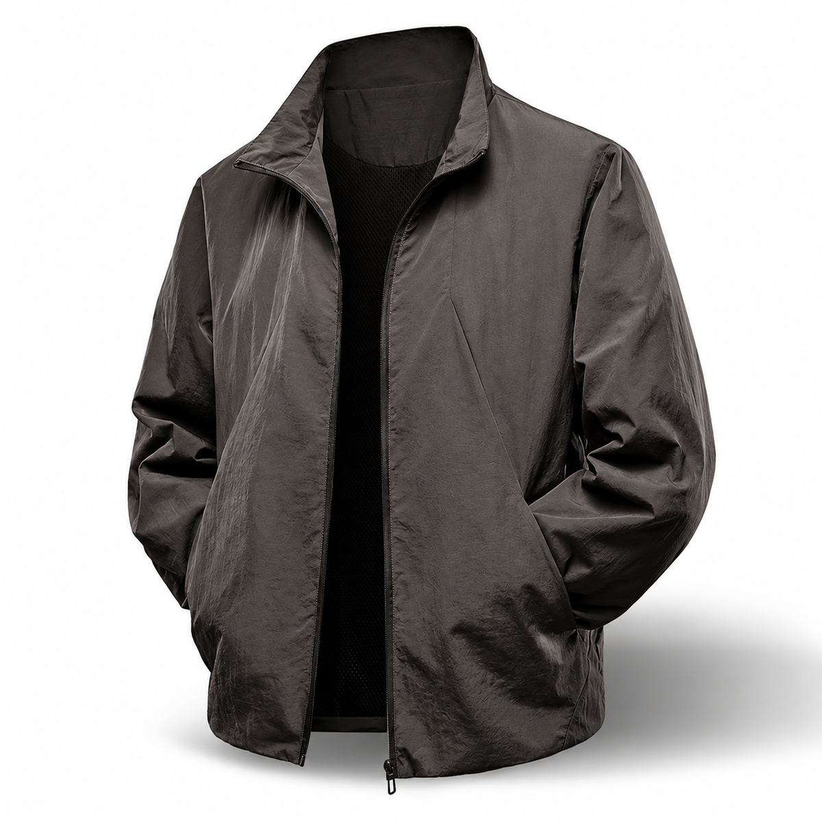 Grzegorz | Kurtka męska bomberka ze stójką - Kawowy