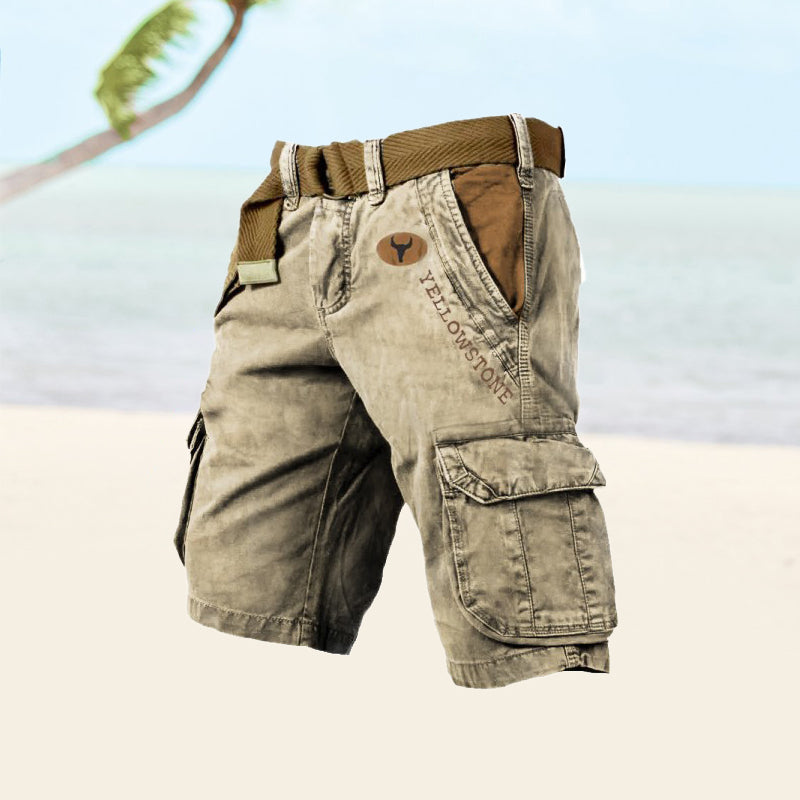 Konrad | Szorty cargo męskie z kieszeniami - Khaki