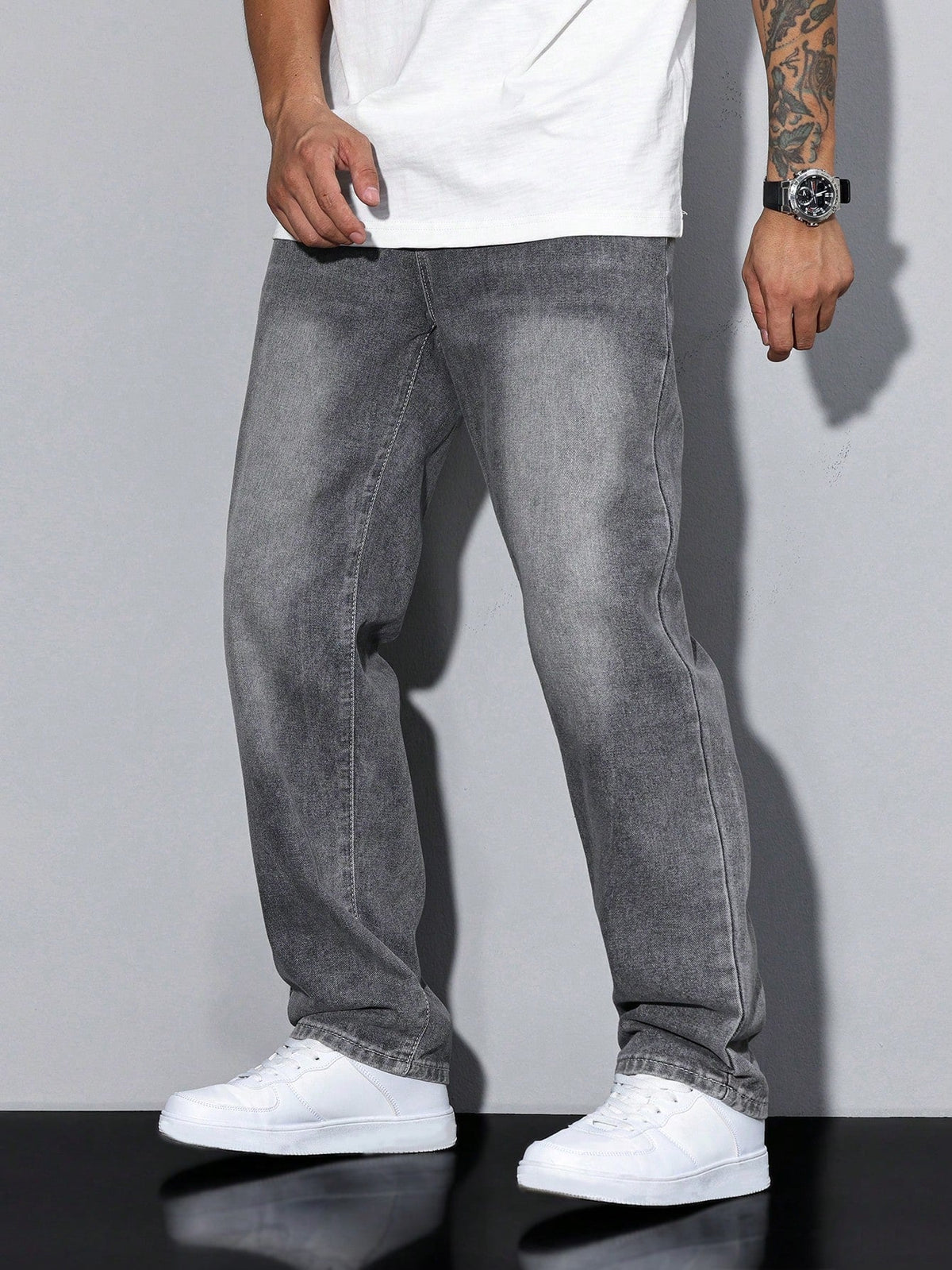 Lech | Spodnie jeansowe męskie straight fit - zdjęcie 11
