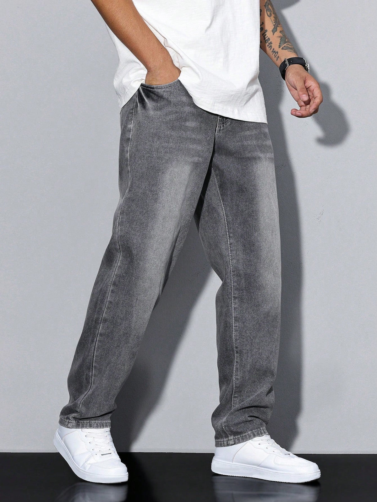 Lech | Spodnie jeansowe męskie straight fit - zdjęcie 9