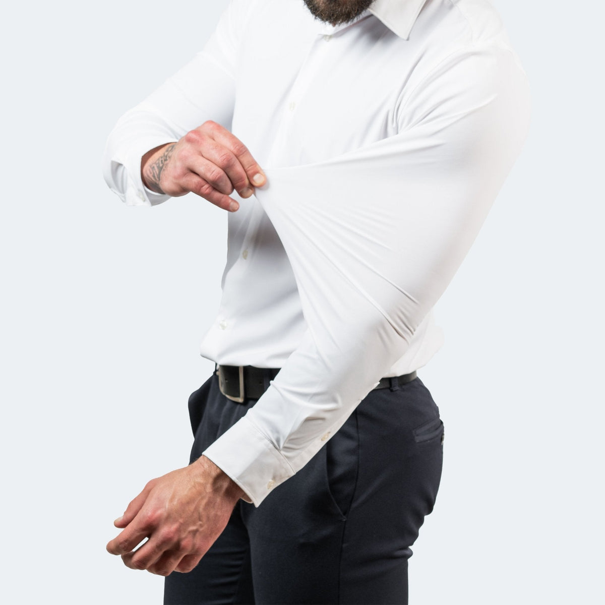 Melchior | Koszula męska z długim rękawem slim fit - zdjęcie 4