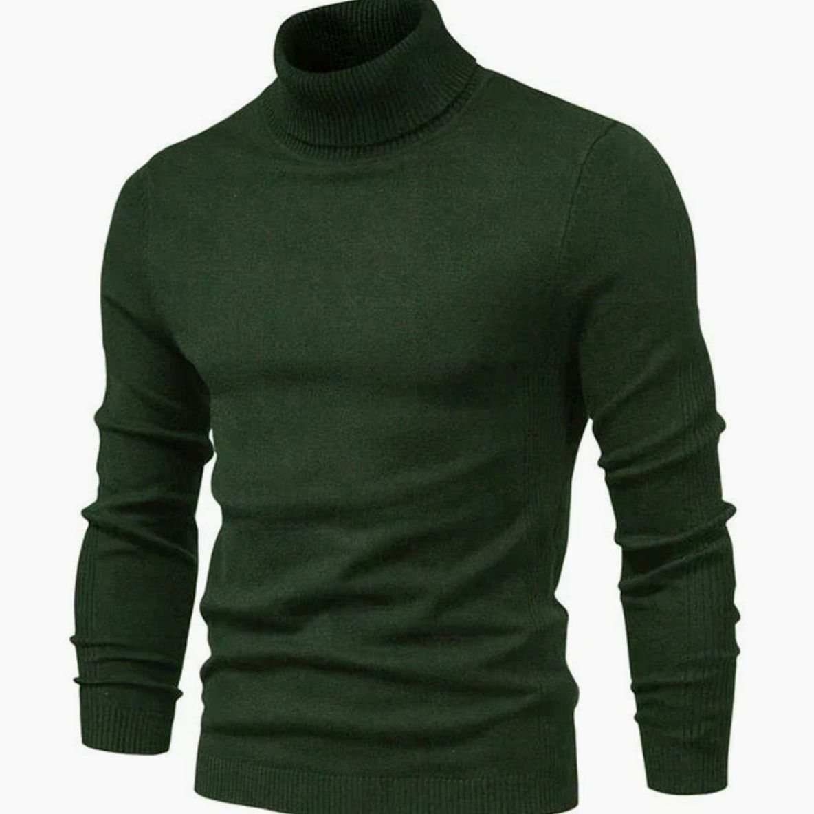 Tadeusz | Golf męski slim fit z dzianiny - Zielony