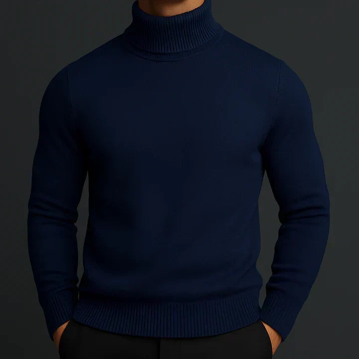 Dariusz | Golf męski wełniany merino - Niebieski
