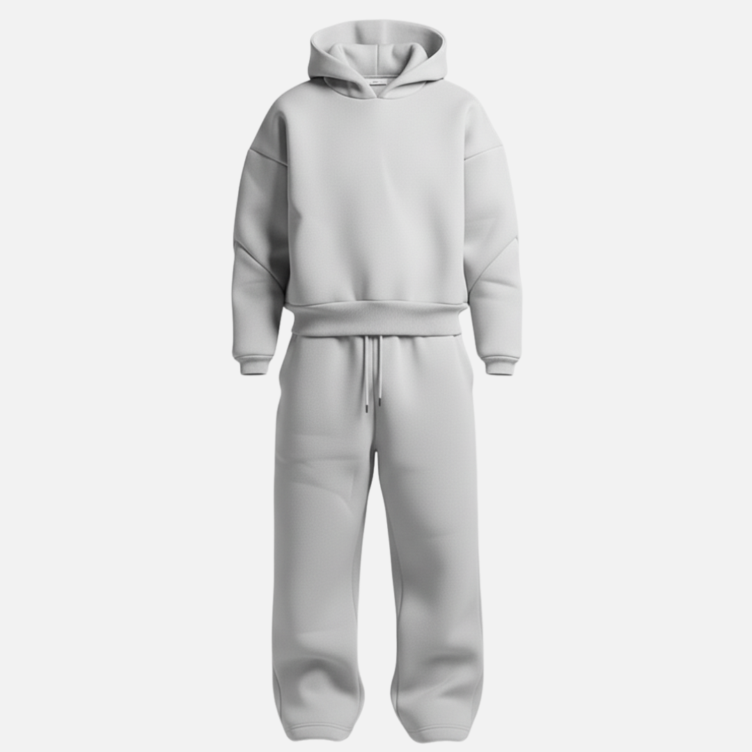 Jeremiasz | Komplet dresowy męski oversize - Jasnoszary