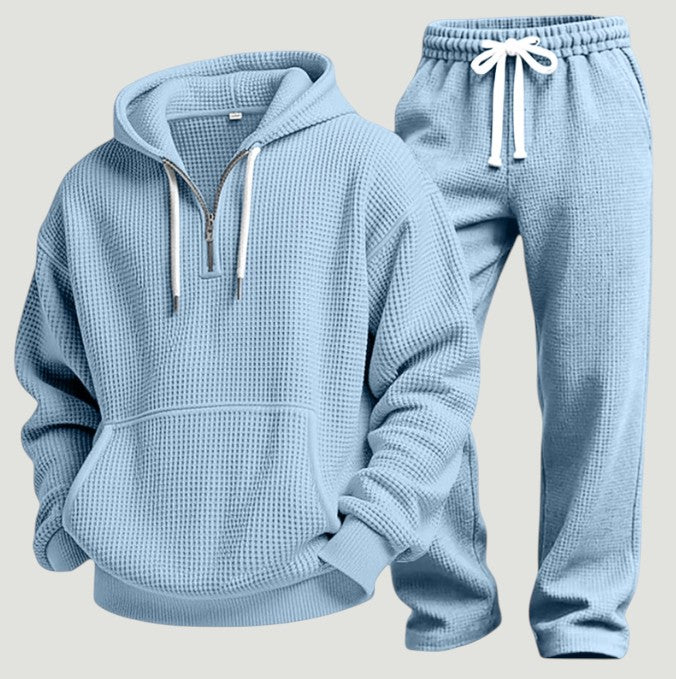 Mieczysław | Dres męski z kapturem, komplet - Błękitny