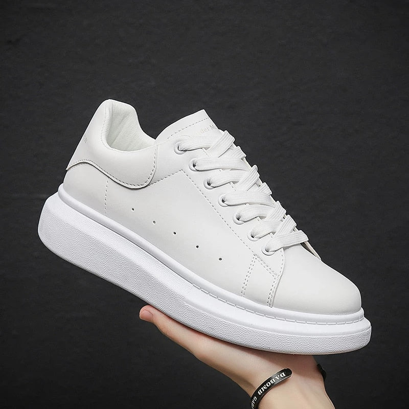 Paweł | Sneakersy męskie skórzane - Biały