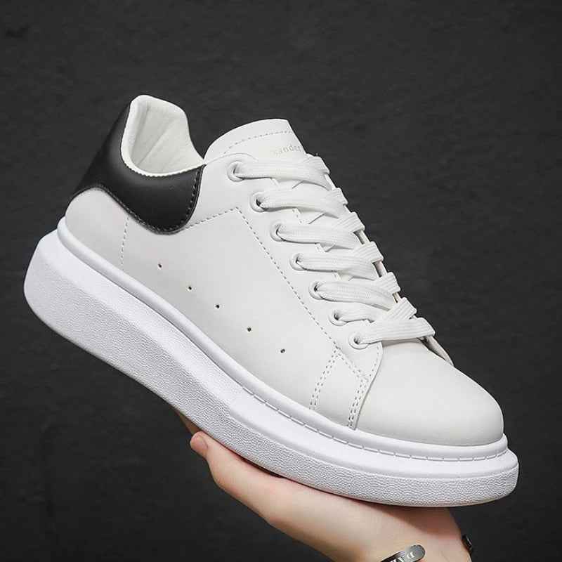 Paweł | Sneakersy męskie skórzane - Czarny