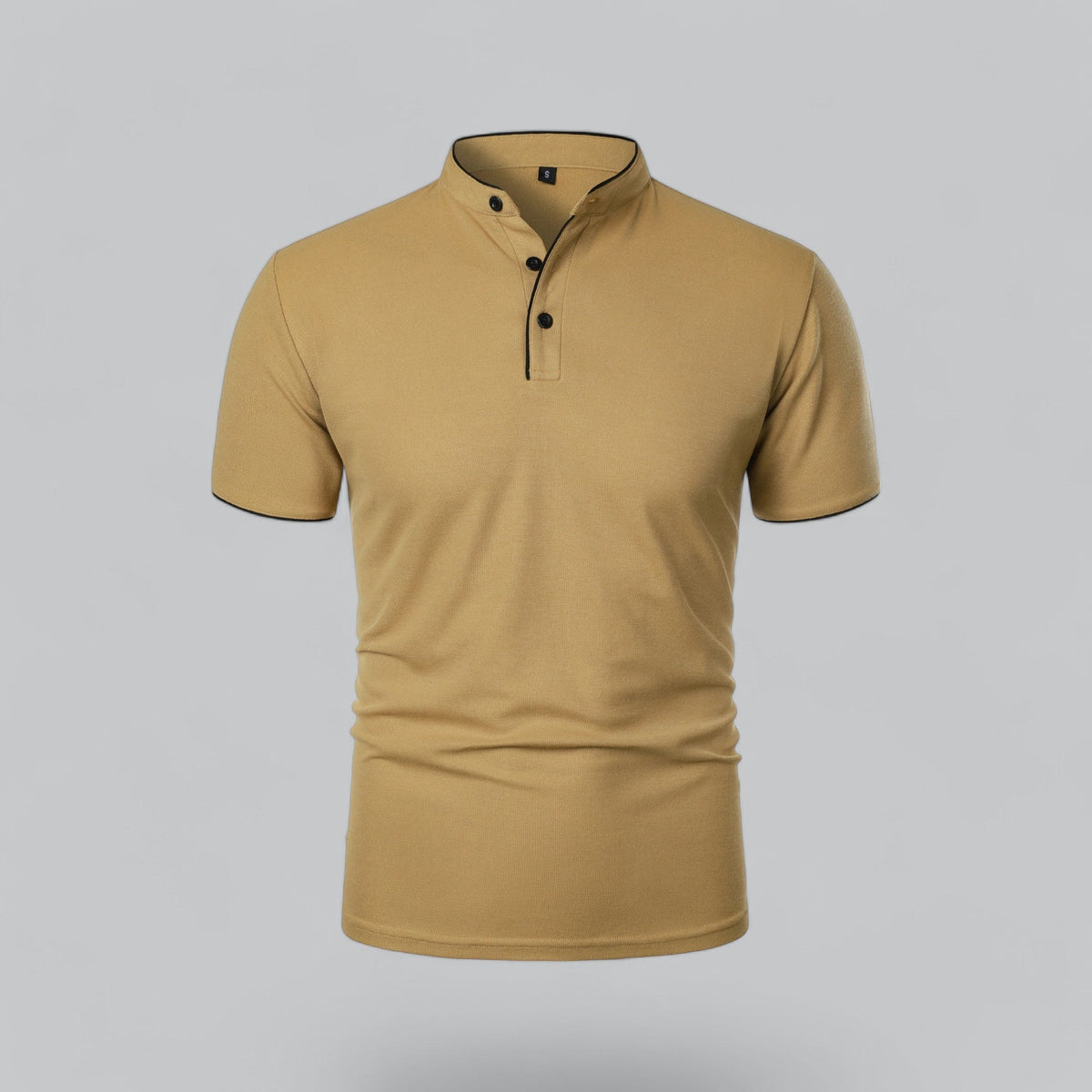 Szymon | Koszulka polo męska ze stójką - Khaki