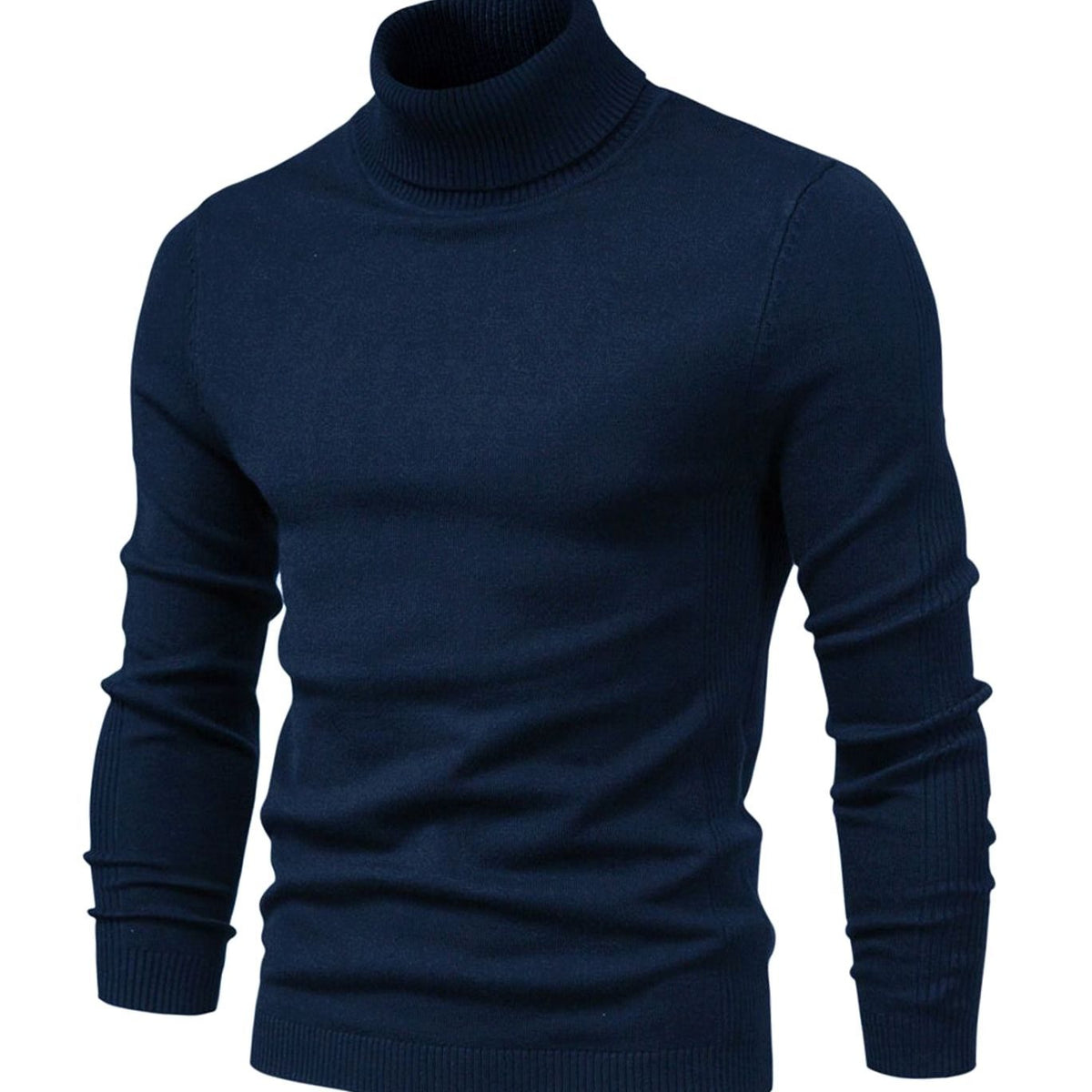 Tadeusz | Golf męski slim fit z dzianiny - Królewski błękit