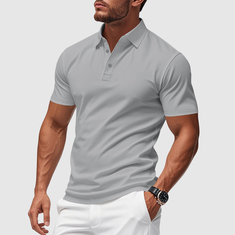 Tristan | Koszulka polo męska slim fit - Szary